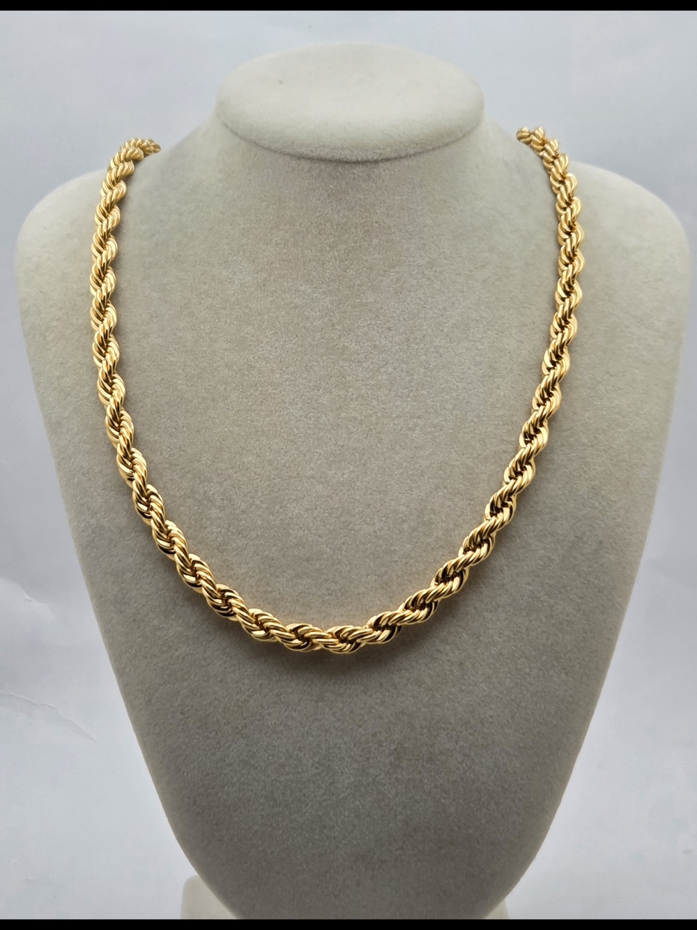 Vintage NAPIER Gold Tone Thick Rope Chain Necklace 18.5" Chunky Statement